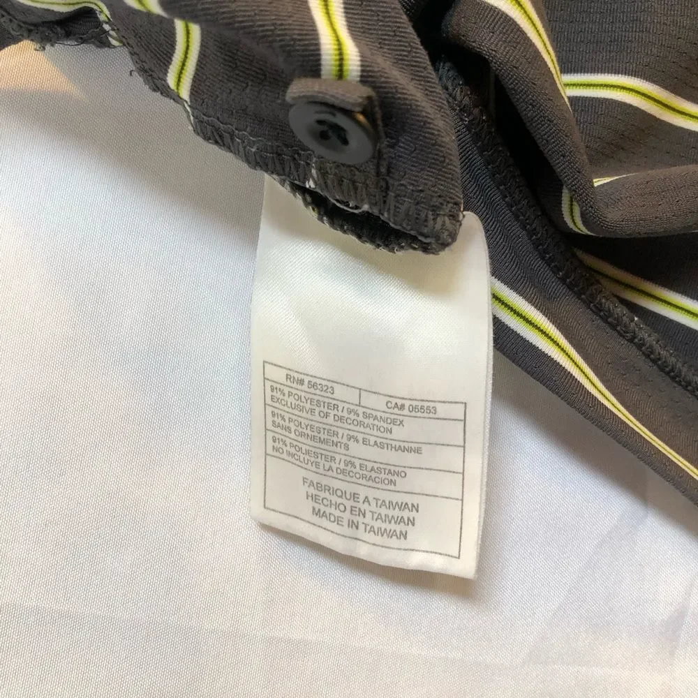 Nike Golf Polo Shirt Mens Size M Fit Dry Green Black Stretch Short Sleeve
